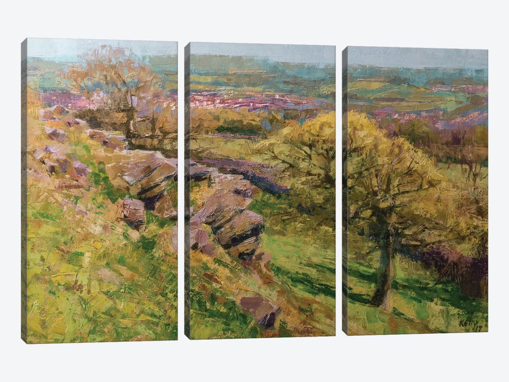 Looking Out Over Buxton From The Summit Of Corbar Cross by Alex Kelly 3-piece Canvas Wall Art