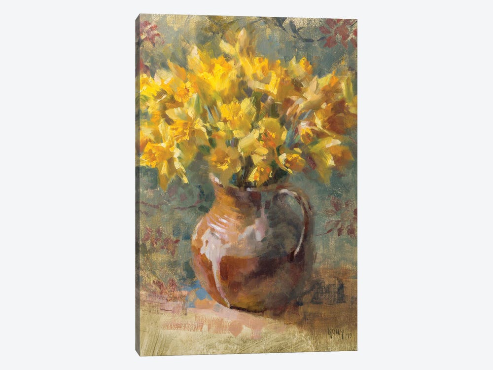 Daffodils In A Pitcher by Alex Kelly 1-piece Canvas Artwork