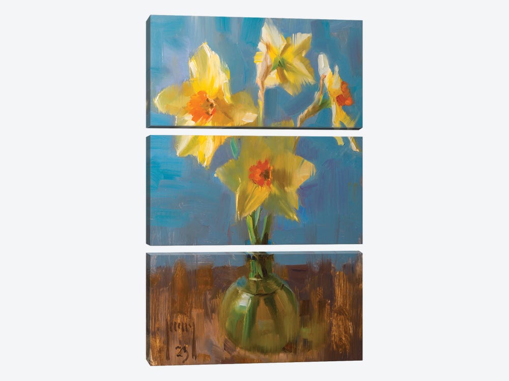 Daffodils by Alex Kelly 3-piece Canvas Print