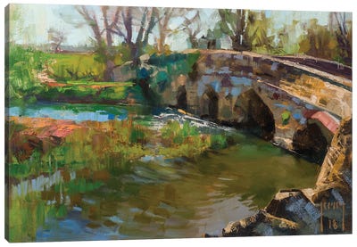 Stone Bridge At Duddington Canvas Art Print - Alex Kelly