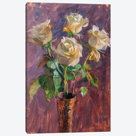 Four White Roses Canvas Print #AXY31} by Alex Kelly Canvas Art Print