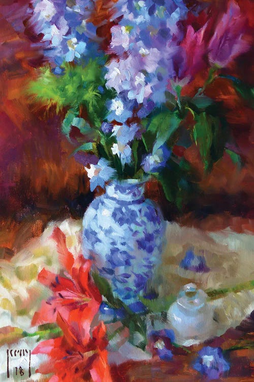 Lilies And Delphiniums