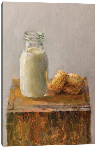 Milk And Biscuits Canvas Art Print - Bread Art