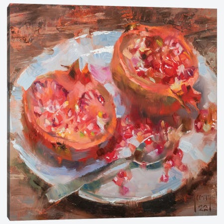 Pomegranate Canvas Print #AXY49} by Alex Kelly Canvas Art
