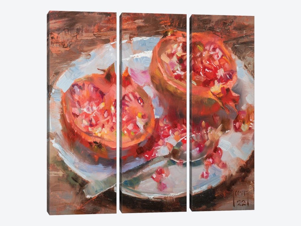 Pomegranate by Alex Kelly 3-piece Art Print