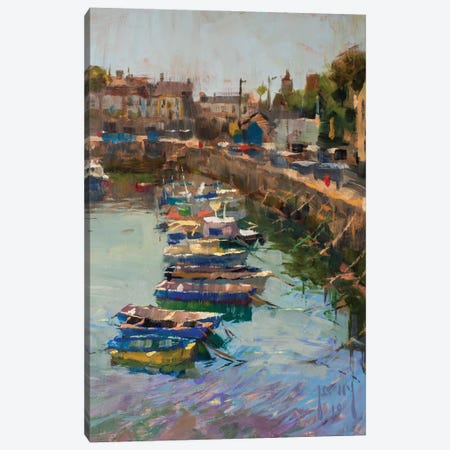 Porthleven Harbour (En Plein Air) Canvas Print #AXY50} by Alex Kelly Canvas Art Print