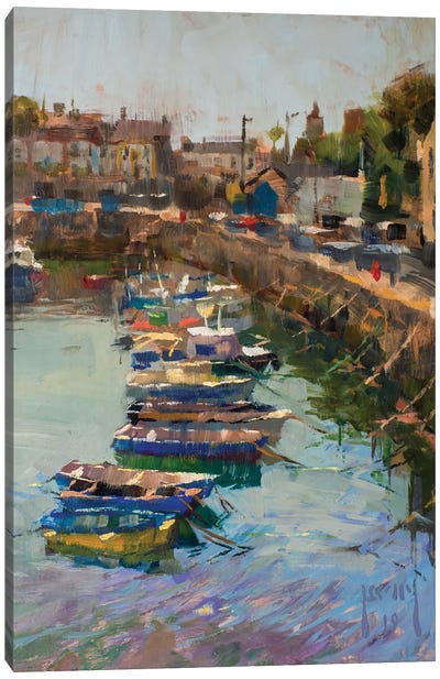 Porthleven Harbour (En Plein Air) Canvas Art Print - Alex Kelly