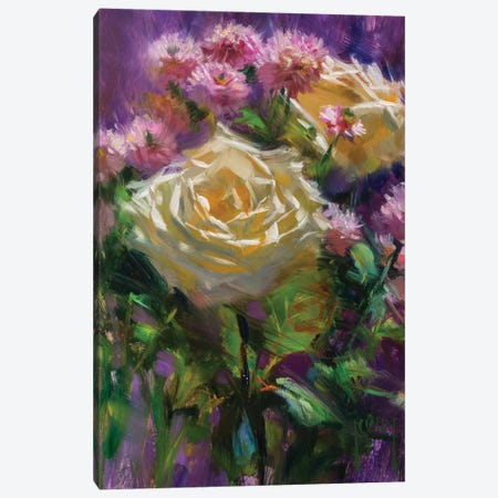 Roses And Chrysanthemums Canvas Print #AXY54} by Alex Kelly Canvas Artwork
