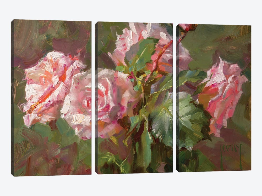 Roses For Richard by Alex Kelly 3-piece Canvas Wall Art