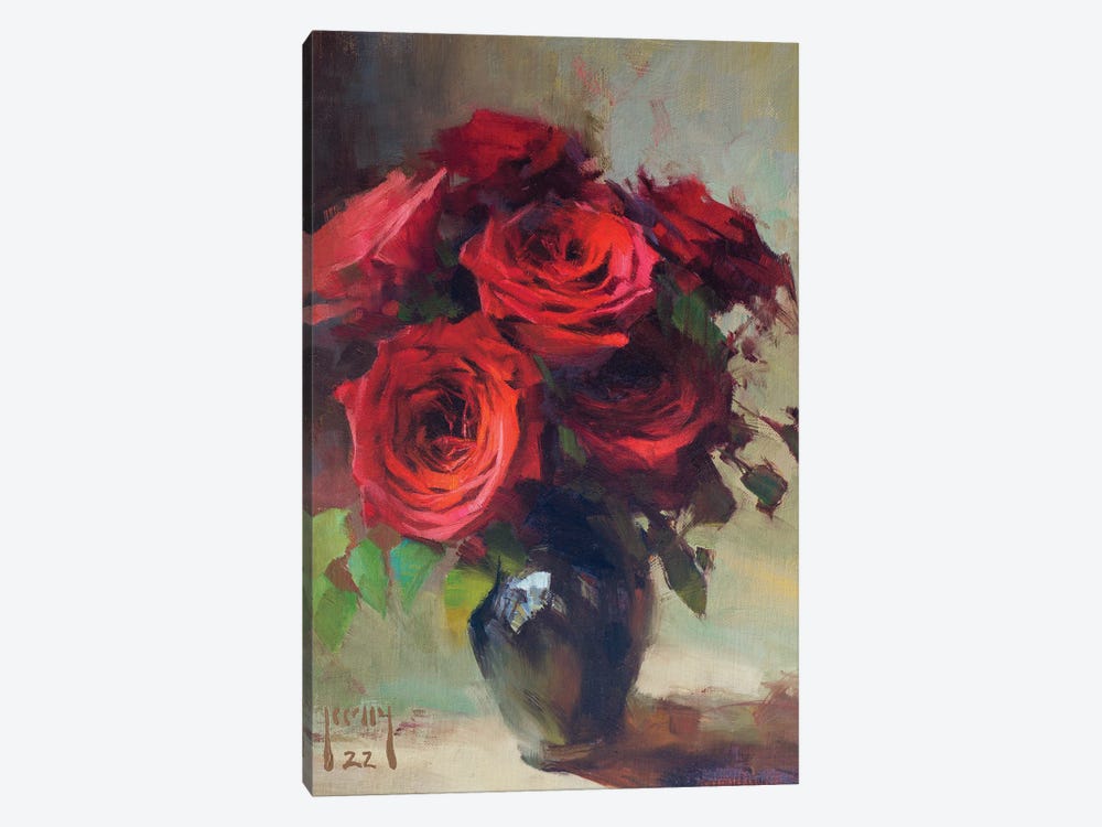 Eveloped In Deep Red by Alex Kelly 1-piece Canvas Art Print