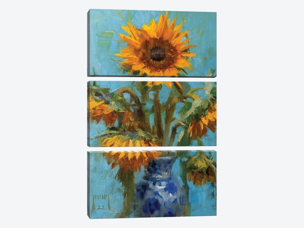 Sunflowers by Alex Kelly 3-piece Canvas Wall Art