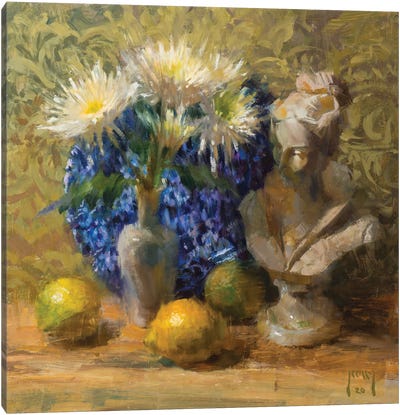 Blue Sunday Canvas Art Print - Chrysanthemum Art