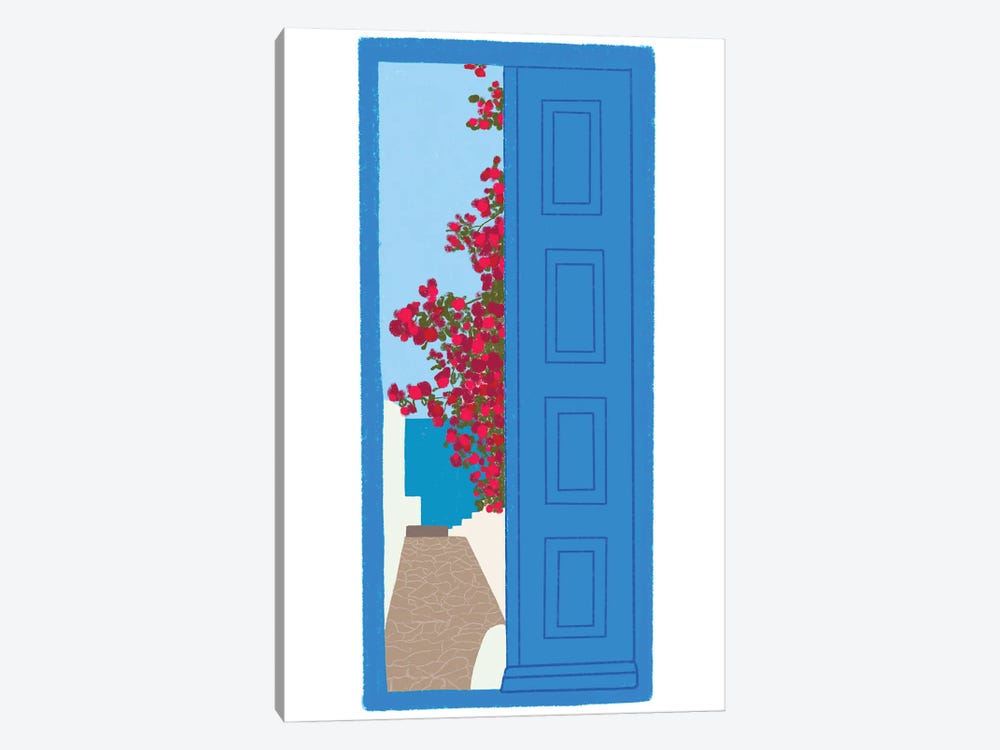 Blue Santorini Door by Amaya 1-piece Canvas Artwork
