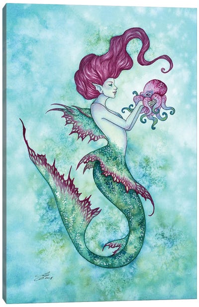 The Adorable Mr. Squiggles Canvas Art Print - Mermaid Art