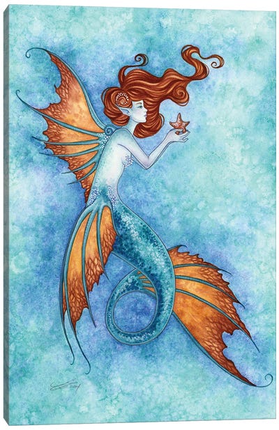 Wish Upon A Star Canvas Art Print - Starfish Art