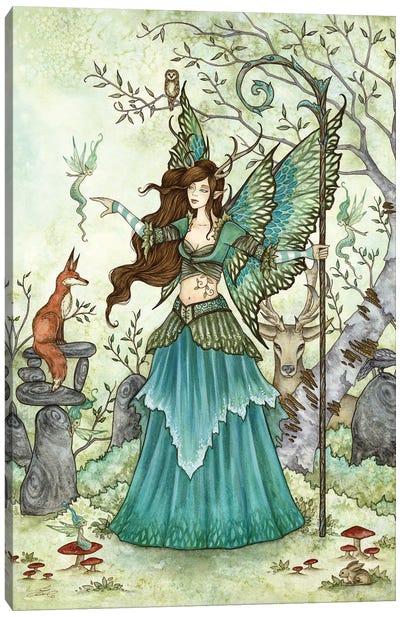 Woodland Gathering Canvas Art Print - Fairy Art
