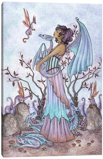 Dragon Keeper Canvas Art Print - Fairy Art