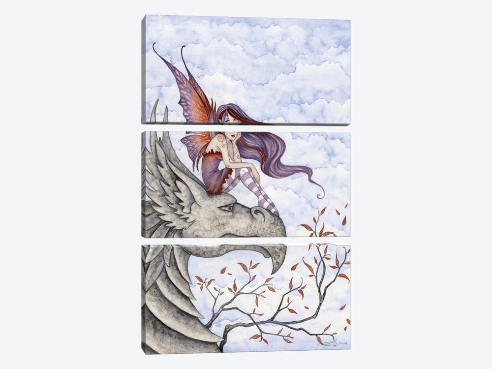 Gryphons Perch by Amy Brown 3-piece Canvas Wall Art