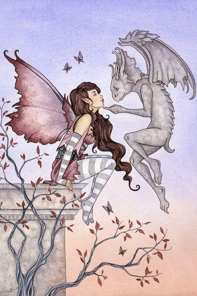 Goth Art: Gargoyle Kiss by Amy Brown
