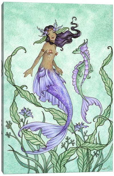 Marina And The Sassy Sea Dragon Canvas Art Print - Amy Brown