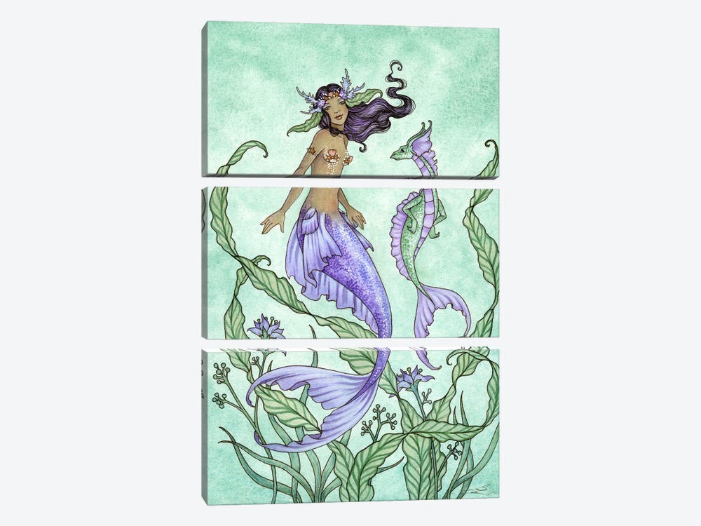 Marina And The Sassy Sea Dragon by Amy Brown 3-piece Canvas Artwork