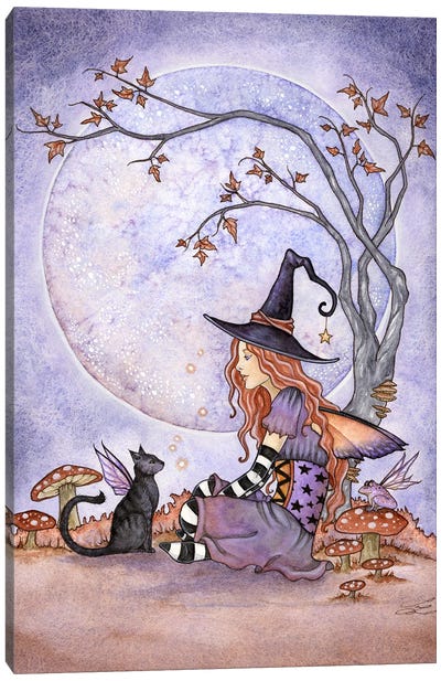 Moon Magick Canvas Art Print - Mushroom Art