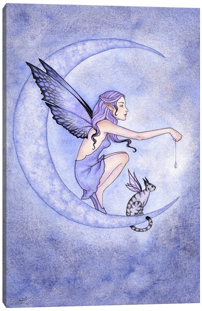 Once In A Blue Moon Canvas Art Print - Purple Art