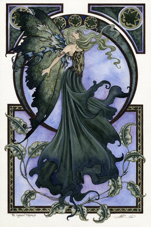 The Green Faerie by Amy Brown wall art