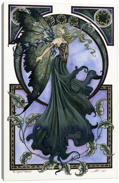 The Green Faerie Canvas Art Print - Amy Brown