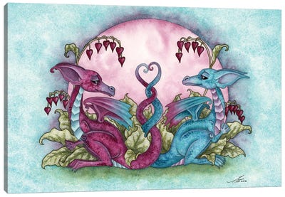 Love Dragons Canvas Art Print - Valentine's Day Art
