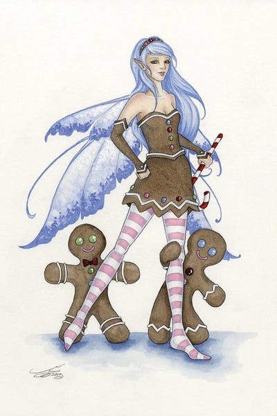 Naughty Or Nice: Gingerbread Fairy by Amy Brown