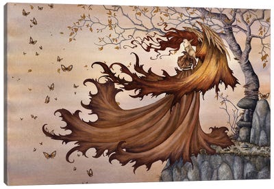Passage To Autumn Canvas Art Print - Friendly Mythical Creatures