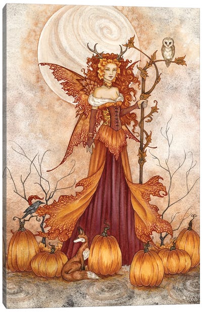 Pumpkin Queen Canvas Art Print - Fairy Art