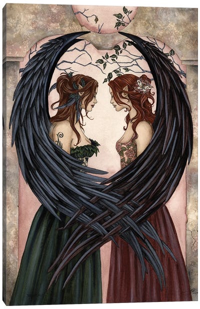 Sisters Canvas Art Print - Fairy Art