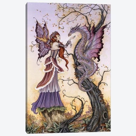 The Dragon Charmer Canvas Print #AYB22} by Amy Brown Canvas Wall Art