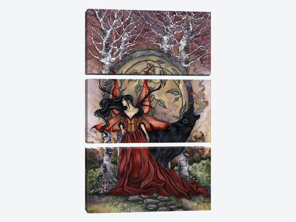Beauty And The Beast by Amy Brown 3-piece Canvas Print