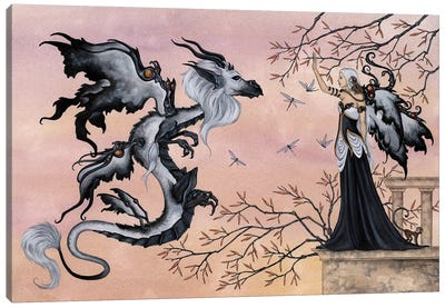 Salutations Canvas Art Print - Dragon Art