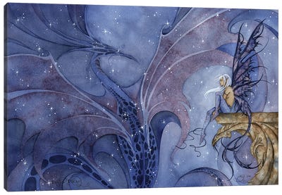 Dragon Dream Canvas Art Print - Friendly Mythical Creatures