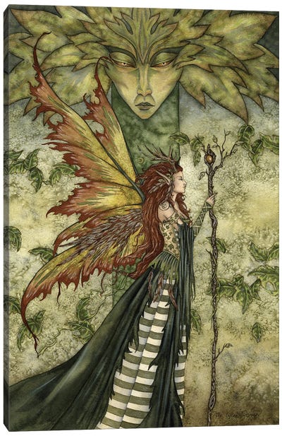 The Greenwoman Canvas Art Print - Mythical Creature Art