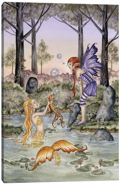 The Wishing Fish Canvas Art Print - The Secret Lives of Fairies