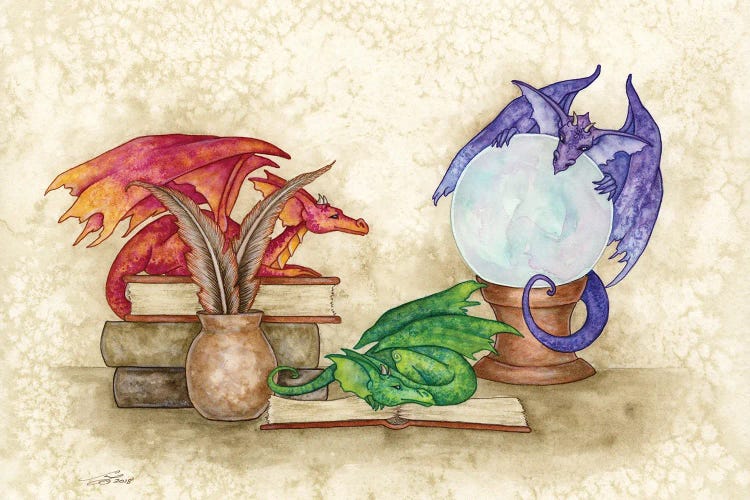 Dragons In The Library by Amy Brown wall art