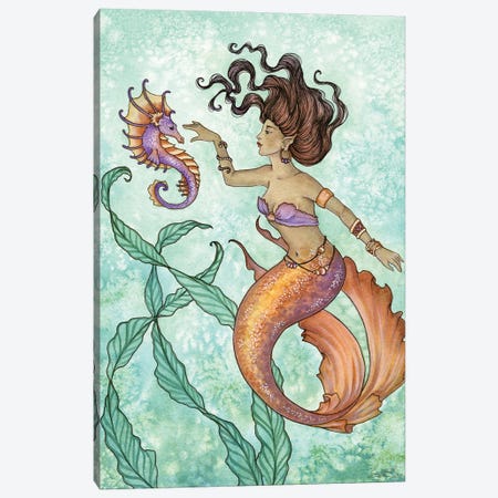 Shy Seahorse Canvas Print #AYB57} by Amy Brown Canvas Art