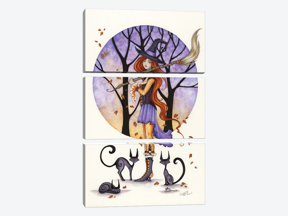 Autumn Witch by Amy Brown 3-piece Canvas Wall Art