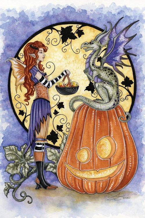 Dragon Love Candycorn by Amy Brown wall art