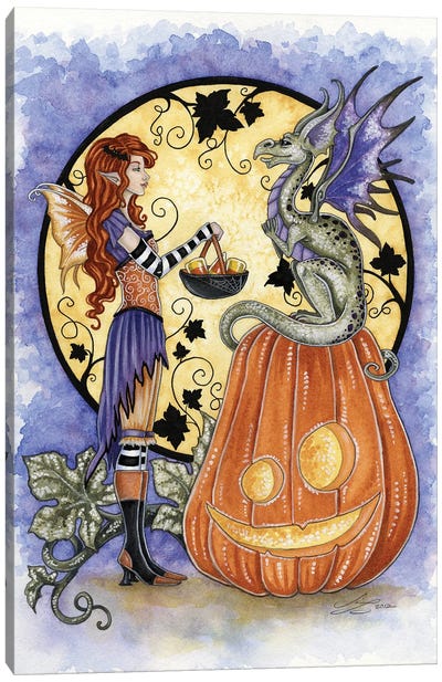Dragon Love Candycorn Canvas Art Print - Amy Brown