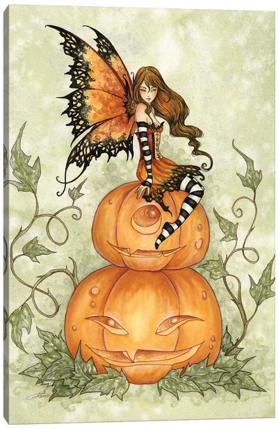 Halloween Fae Canvas Art Print - Pumpkins
