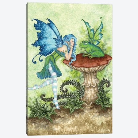 Frog Gossip Canvas Print #AYB7} by Amy Brown Canvas Wall Art