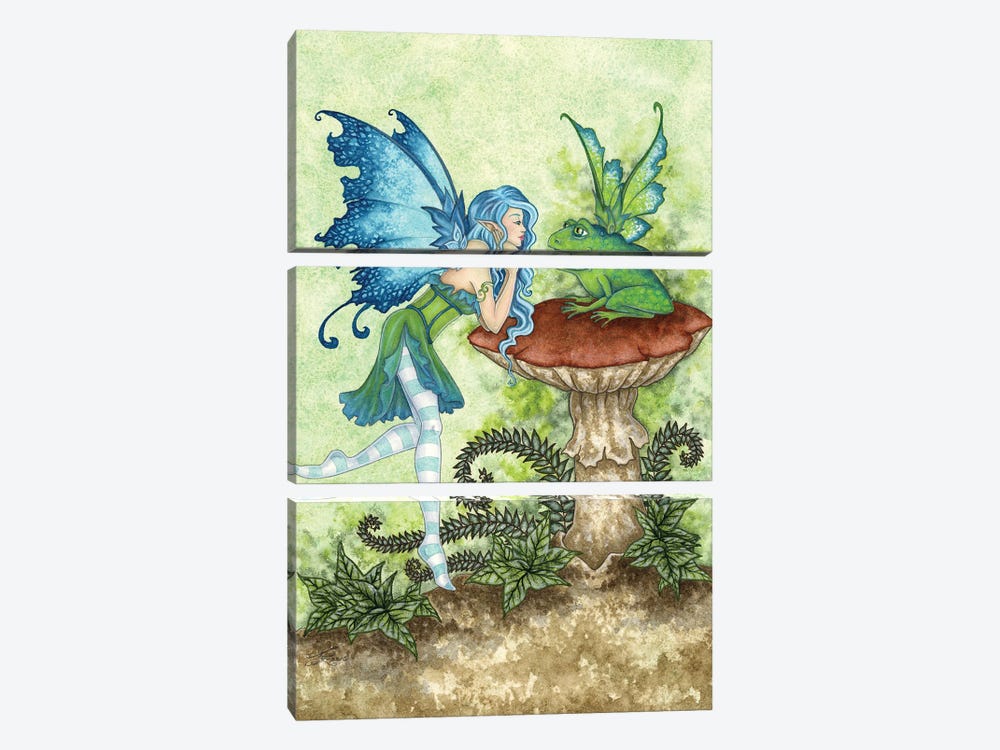 Frog Gossip by Amy Brown 3-piece Canvas Art Print
