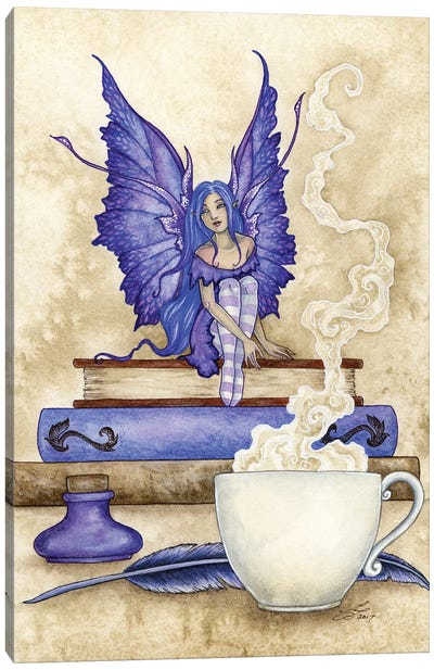 Bookworm II Canvas Art Print - Fairy Art