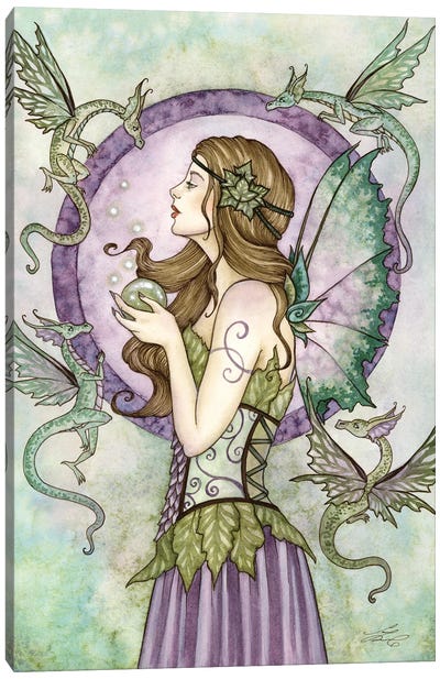 Dragon Spell Canvas Art Print - Fairy Art